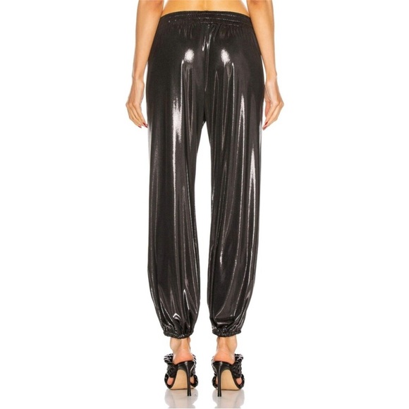 Norma Kamali sz S Boyfriend Puff Jog Pants Jogger Dark Silver Black - Picture 4 of 5